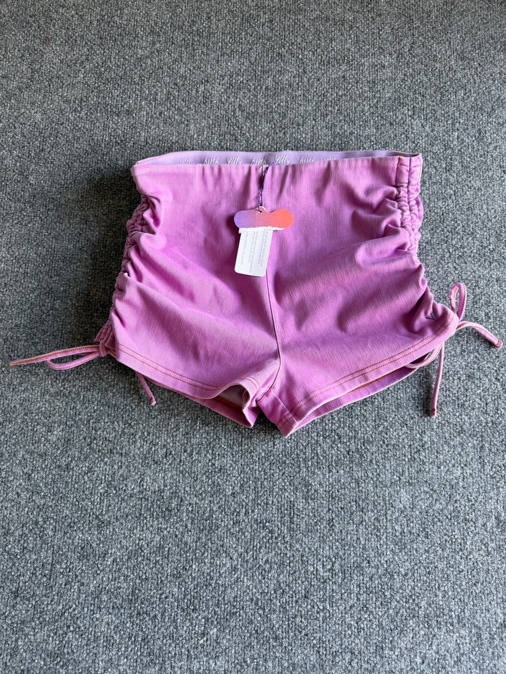 Women’s Yitty Pink Drawstring Side-Ruched Shorts
